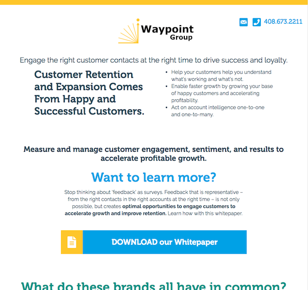 Waypoint Group Landing page by Andigo