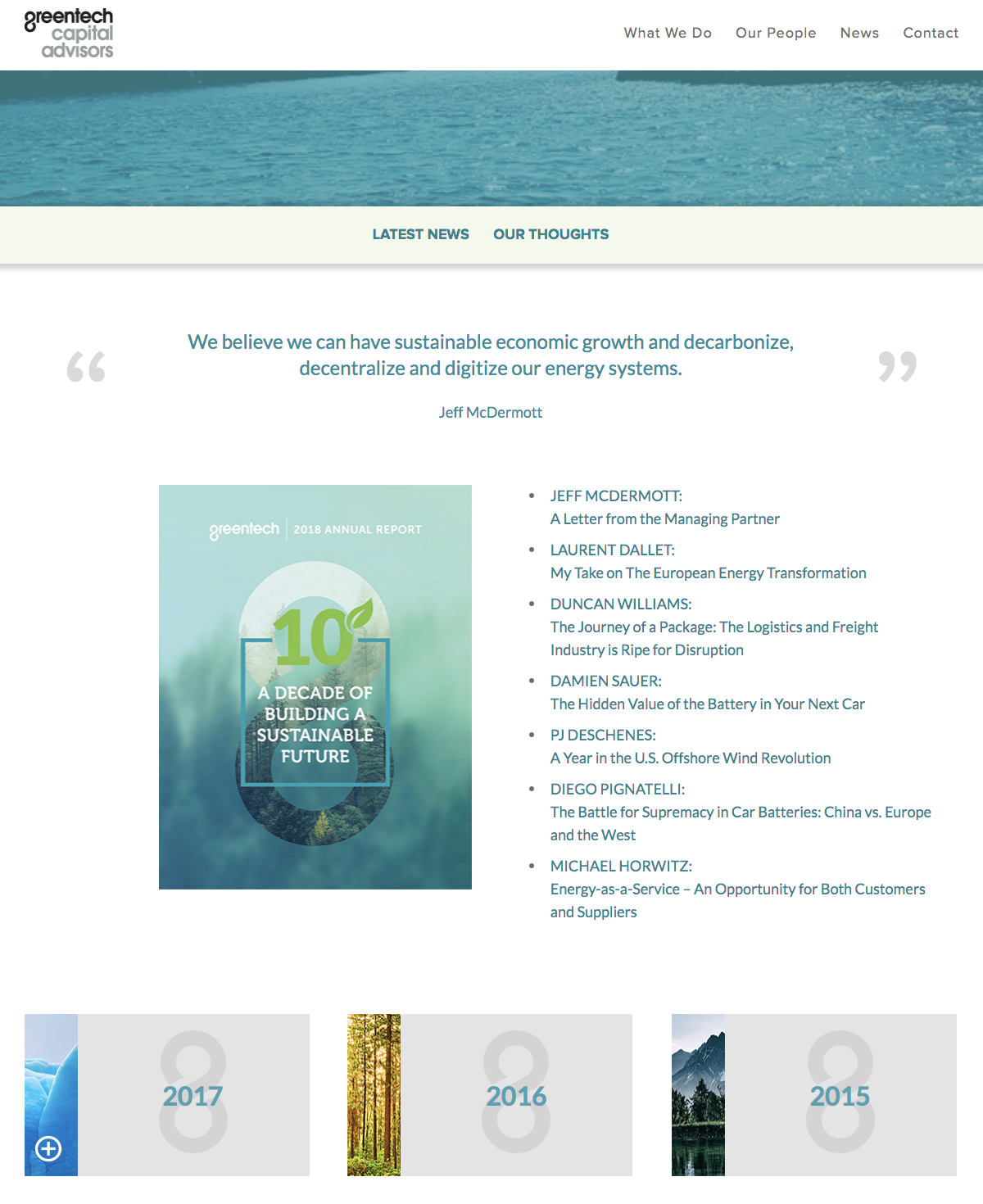 Greentech Capital Advisors Annual Reports Page