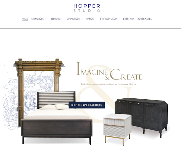 Home page detail of Hopper Studio website